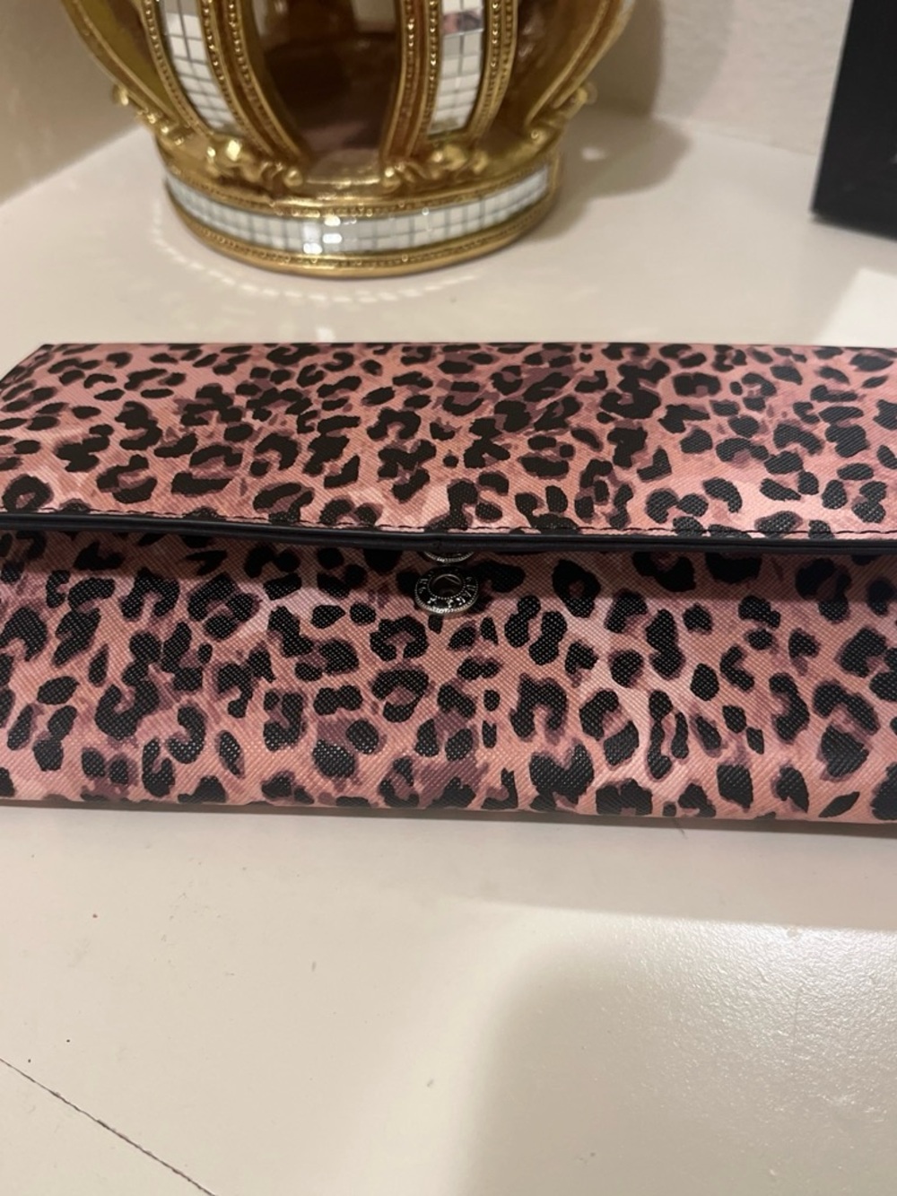 Pink Leopard Print Clutch Wallet - Chic Animal Print
